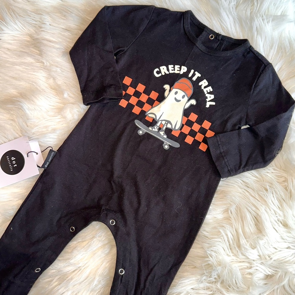 🎃👻🦇Dot Australia (2) 18/24 left! NWT Halloween Creep it Real Romper🦇👻🎃